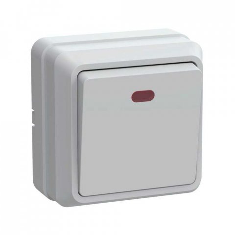 Выключатель одноклавишный IEK Oktava белый EVO11-K01-10-DC