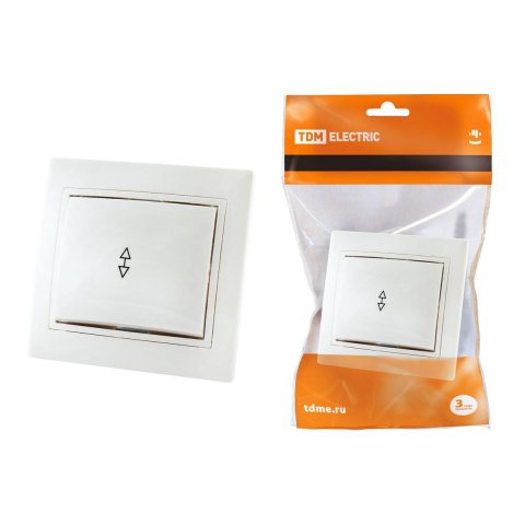 Выключатель одноклавишный на 2 направления TDM Electric Таймыр 10А 250V белый SQ1814-0007