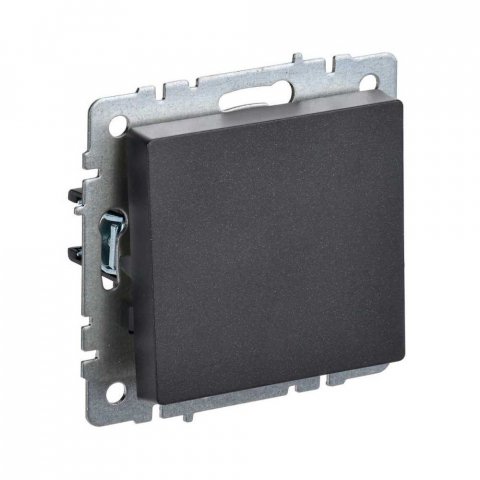 Выключатель одноклавишный самовозвратный IEK Brite черный BR-V14-0-10-K02