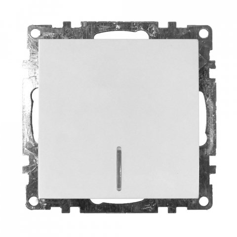 Выключатель одноклавишный Stekker Катрин с подсветкой белый GLS10-7101-01 39299