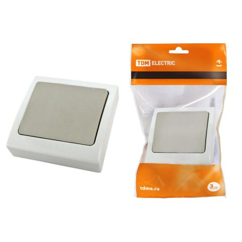 Выключатель одноклавишный TDM Electric Вуокса 10А 250V белый SQ1803-0101