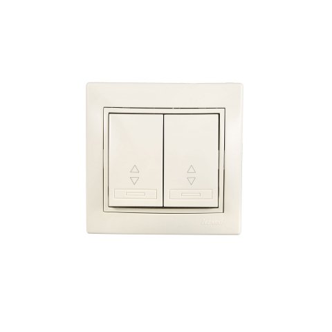 Выключатель проходной двойной Lezard Mira кремовый со вставкой 701-0303-106