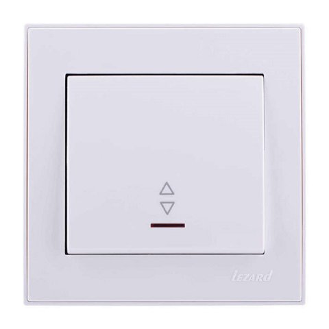 Выключатель проходной с подсветкой Lezard Rain белый 703-0202-114