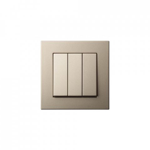 Выключатель трехклавишный Liregus Epsilon шампань 28-302