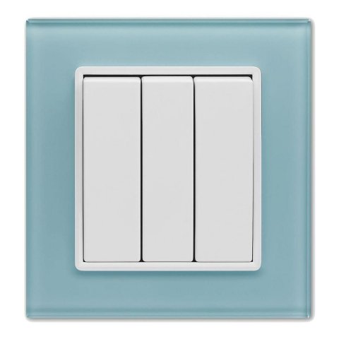 Выключатель трехклавишный Vesta-Electric Exclusive Blue голубой FVK050107SIN