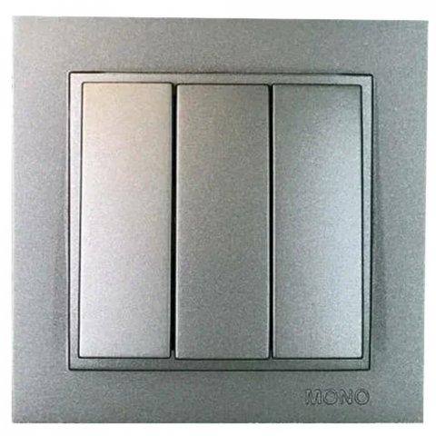 Выключатель треклавишный Mono Electric Despina IP20 10A 250V антрацит 102-242422-114