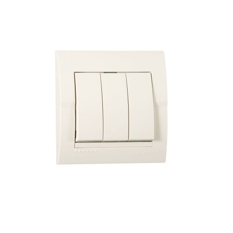 Выключатель тройной Lezard Deriy кремовый 702-0303-109