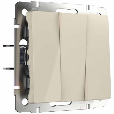 Выключатель Werkel трехклавишный слоновая кость W1130003 4690389155666