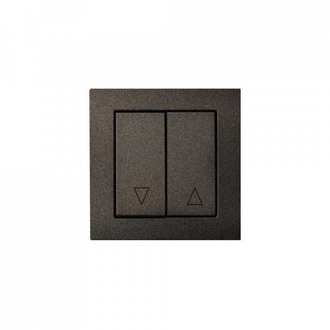 Выключатель жалюзи двухклавишный Liregus Epsilon антрацит 28-1101