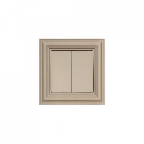 Выключатель жалюзи двухклавишный Liregus Retro кремовый омбре 29-113