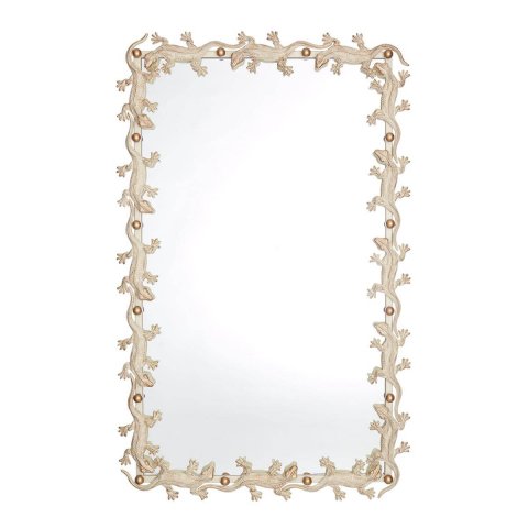 Зеркало Runden Ящерицы белый/золото прямоугольное V20013