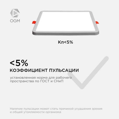 Встраиваемая светодиодная панель OGM LP-20