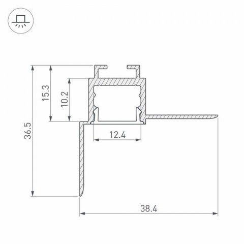 Встраиваемый профиль Arlight ARH-Ceil-S16-Fantom-Edge-2000 Anod 034979