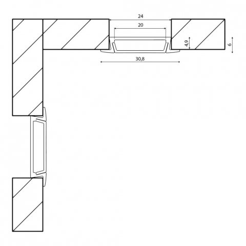 Встраиваемый профиль с рассеивателем SWG RC-3006 900083