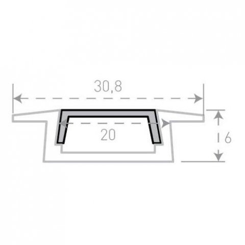 Встраиваемый профиль с рассеивателем SWG RC-3006 900083