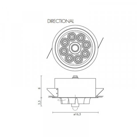 Встраиваемый светодиодный светильник B.lux Vanlux Aktis Directional