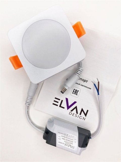 Встраиваемый светодиодный светильник Elvan VLS-109SQ-7W-NH-Wh