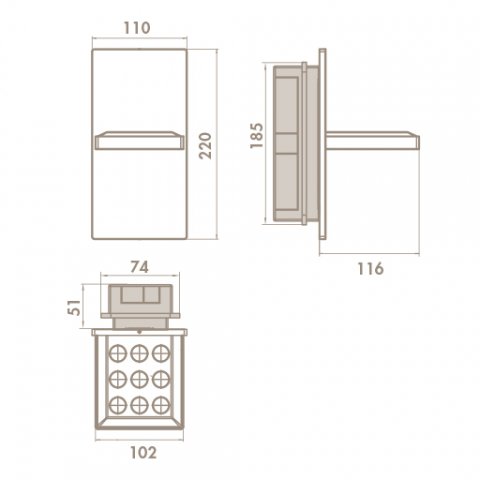 Встраиваемый светодиодный светильник Side Quadrat D2010