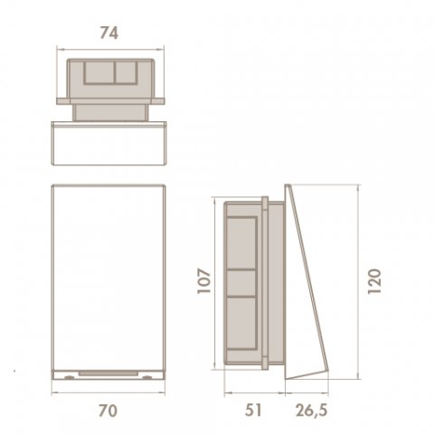 Встраиваемый светодиодный светильник Side Quadrat D2050