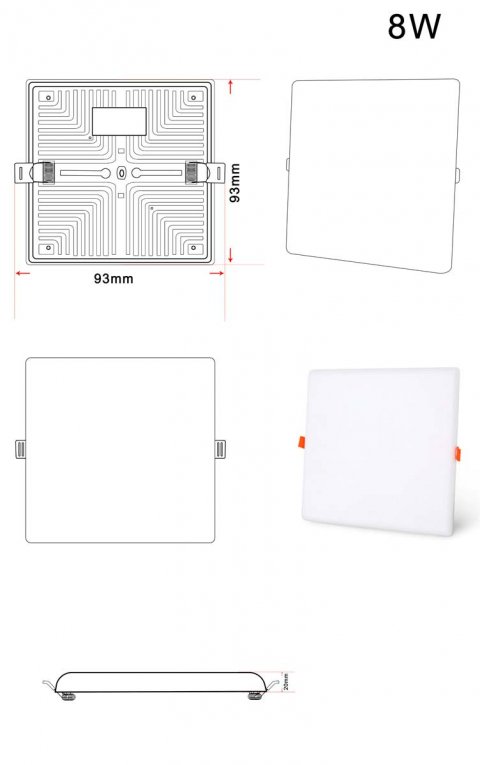 Встраиваемый светодиодный светильник Zortes CLOUD ZRS.57794.8