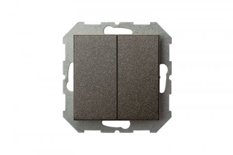 Выключатель двухклавишный Liregus Epsilon антрацит 28-103