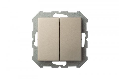 Выключатель двухклавишный Liregus Epsilon шампань 28-301