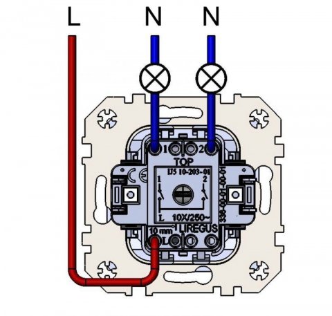 Выключатель двухклавишный Liregus Retro коричневый омбре 29-005