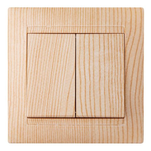 Выключатель двухклавишный TDM Electric Лама 10А 250V с подсветкой сосна SQ1815-0302