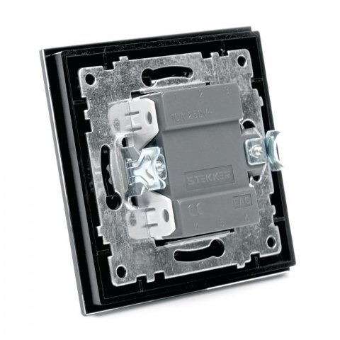 Выключатель одноклавишный Stekker Катрин черный GLS10-7003-05 39505