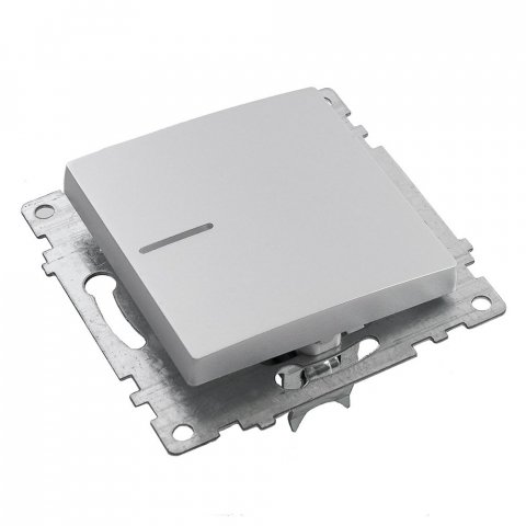 Выключатель одноклавишный Stekker Катрин с подсветкой серебро GLS10-7101-03 39577