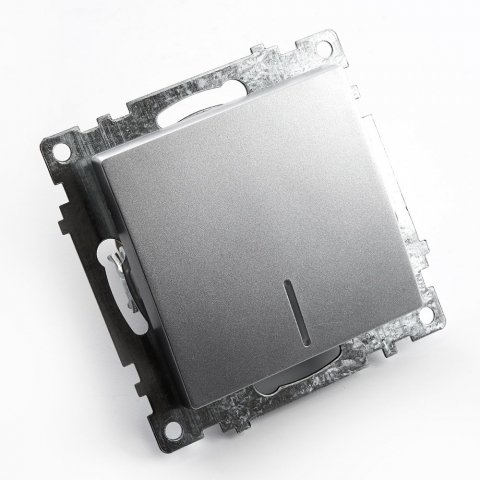 Выключатель одноклавишный Stekker Катрин с подсветкой серебро GLS10-7101-03 39577