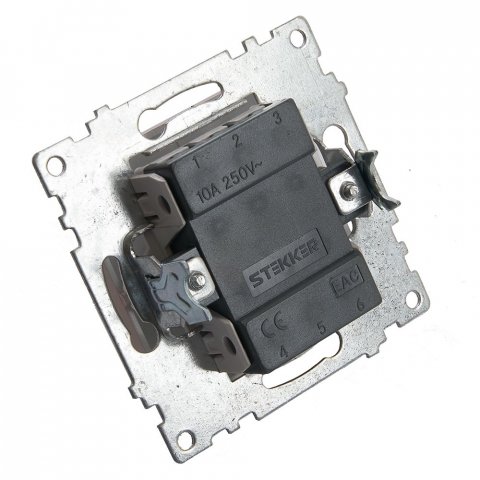 Выключатель одноклавишный Stekker Катрин шампань GLS10-7103-02 39589