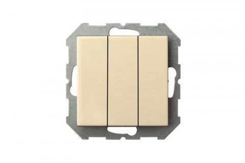 Выключатель трехклавишный Liregus Epsilon бежевый 28-054