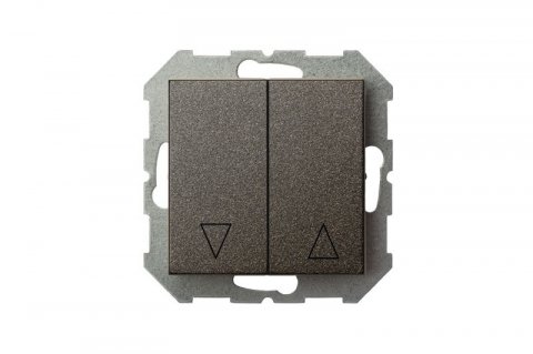 Выключатель жалюзи двухклавишный Liregus Epsilon антрацит 28-1101