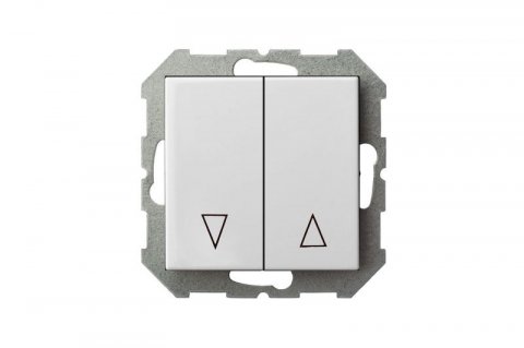 Выключатель жалюзи двухклавишный Liregus Epsilon белый 28-012