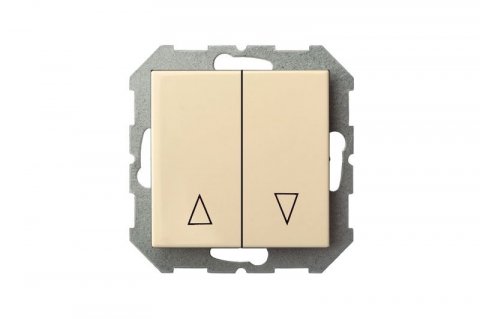 Выключатель жалюзи двухклавишный Liregus Epsilon бежевый 28-062