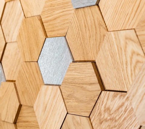 Деревянные стеновые панели Crownwood WP3D15R020 Соты 3Д