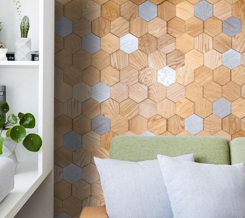 Деревянные стеновые панели Crownwood WP3D15R020 Соты 3Д