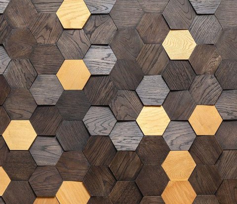 Деревянные стеновые панели Crownwood WP3D15R061 Соты спил