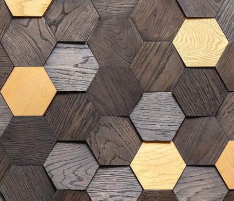 Деревянные стеновые панели Crownwood WP3D15R061 Соты спил