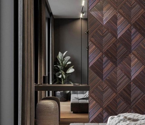 Деревянная мозаика для стен Crownwood Колос WP3D17Т20