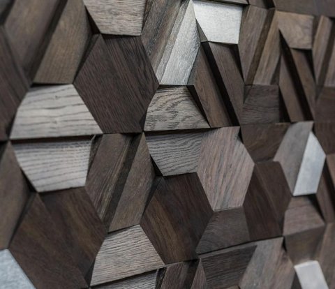 Деревянная мозаика для стен Crownwood Магна Эбен WP3D18R020