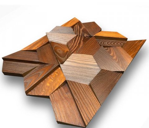 Деревянная мозаика для стен Crownwood Магна термо WP3D18Т21