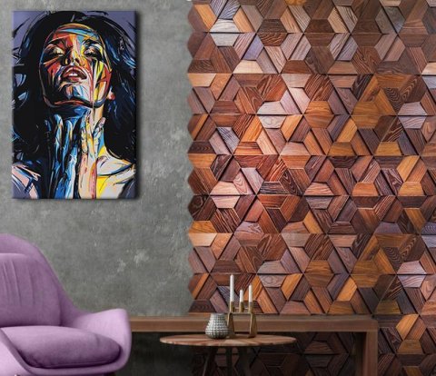 Деревянная мозаика для стен Crownwood Магна термо WP3D18Т21