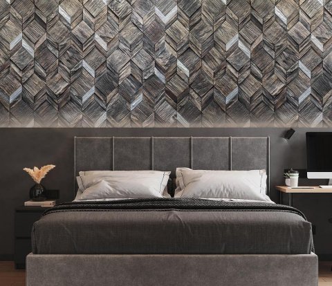 Деревянная мозаика для стен Crownwood Вира Эбен WP3D21R061