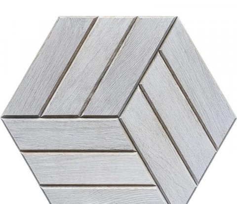 Деревянная мозаика для стен Crownwood Куба Белый WP3D22030