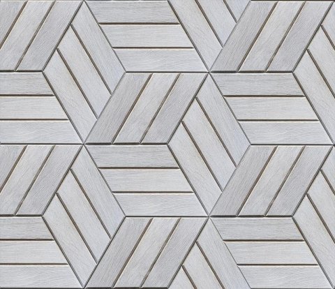 Деревянная мозаика для стен Crownwood Куба Белый WP3D22030