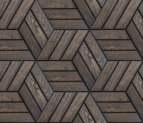 Деревянная мозаика для стен Crownwood Куба Эбен WP3D22060