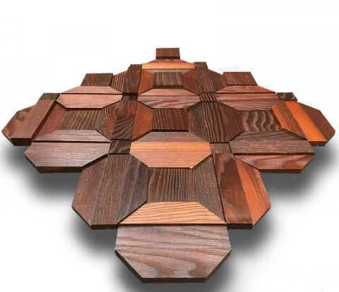 Деревянная мозаика для стен Crownwood Восток термо WP3D8Т20